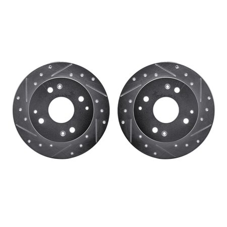 DYNAMIC FRICTION CO Rotors-Drilled and Slotted-SilverZinc Coated, 7002-58028 7002-58028